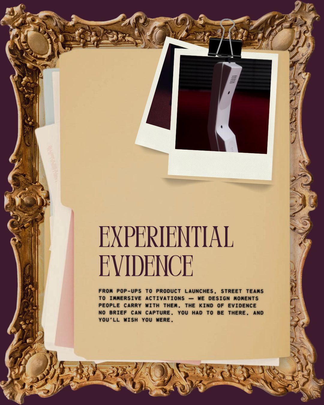 Experiential Evidence — gold frame collage