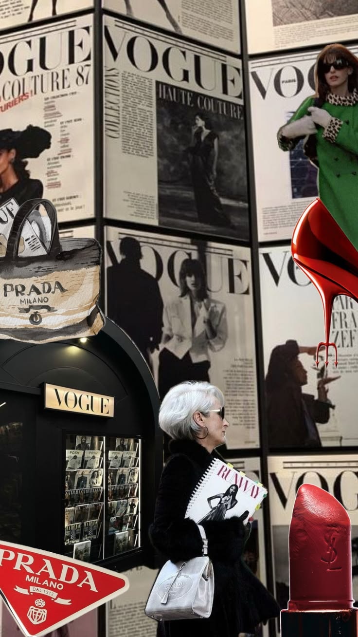 Vogue covers, Prada storefront, red stiletto — the world Miranda built